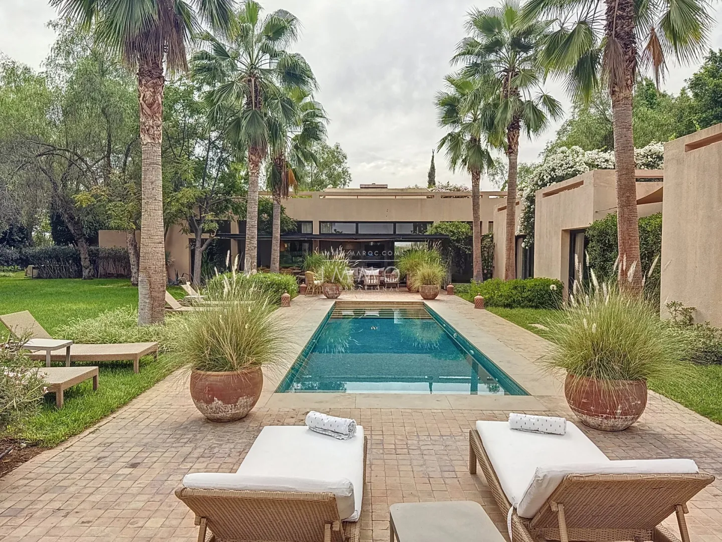 Contemporary villa for sale on a golf course.