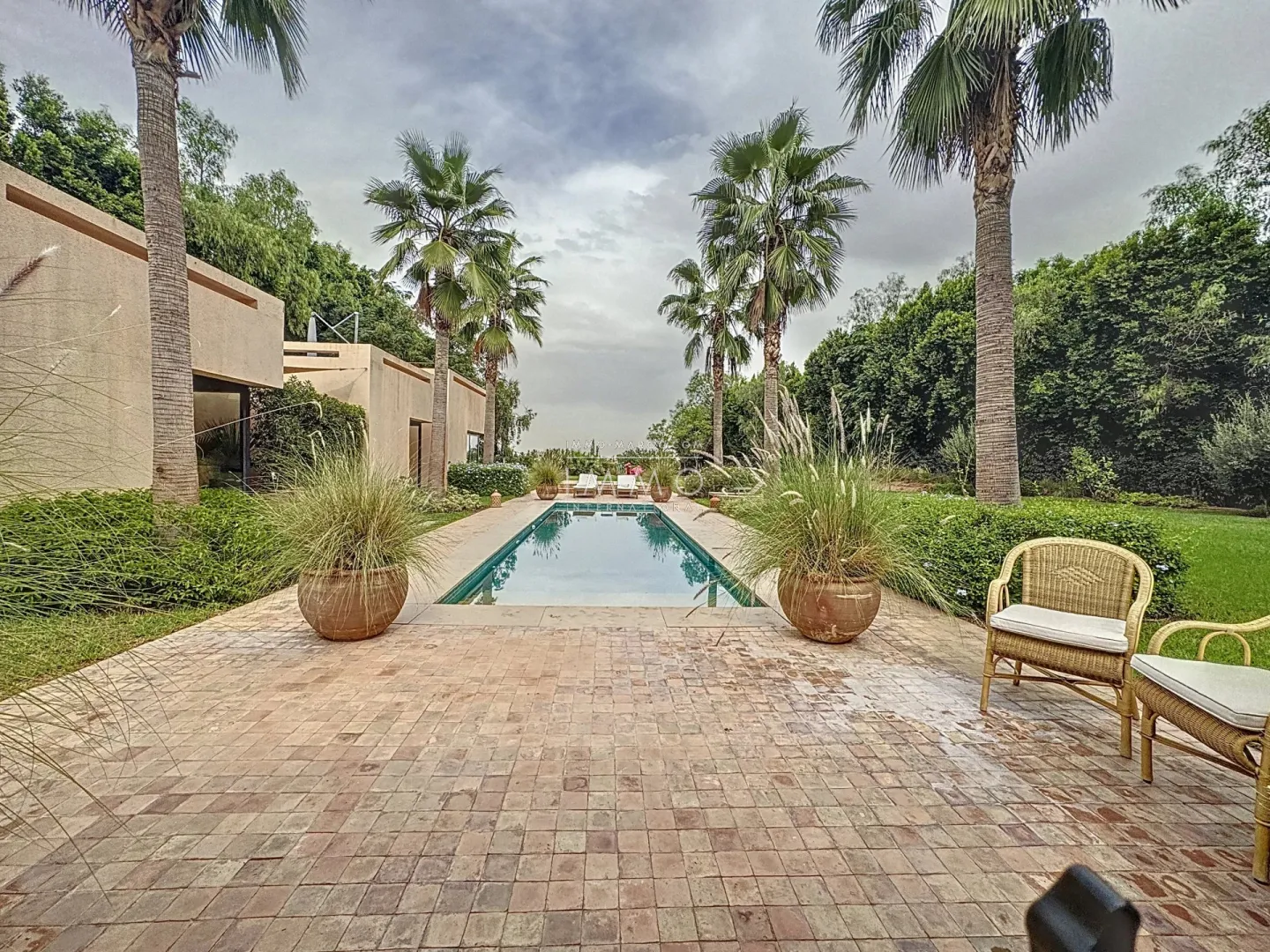 Contemporary villa for sale on a golf course.