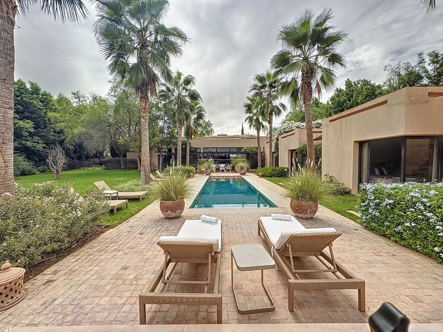 Contemporary villa for sale on a golf course.