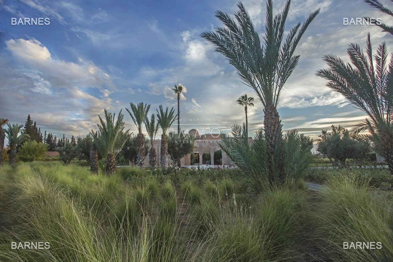 Villa 10 minutes from downtown on a plot of 15 000 m² including 1500 m² of built area ... on the ground floor , entrance hall with arabo -andalusian fountain, guest cloakroom , living room, movie...