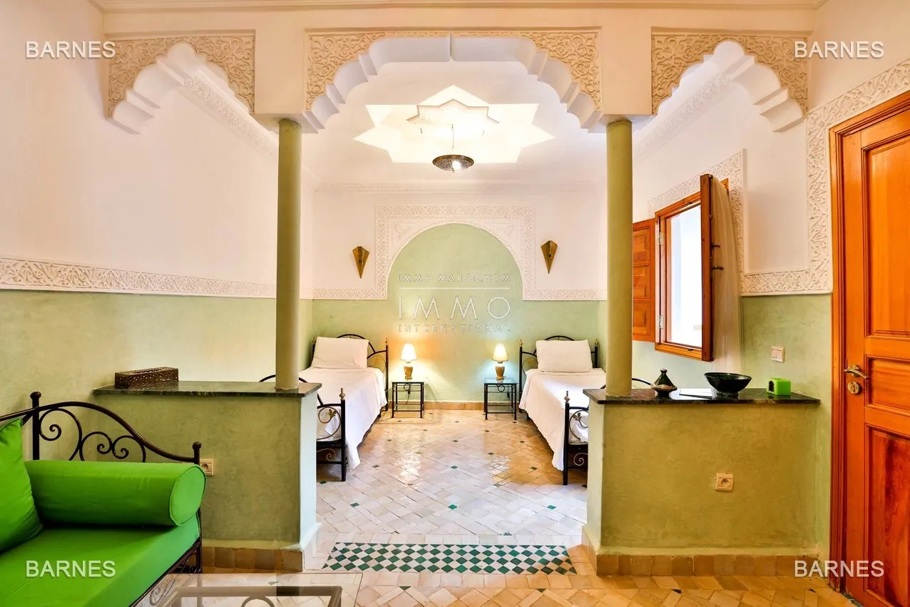 Riad , 6 suites, 6 baths, living room, fireplace , dining room , large pool , jacuzzi , patio, terrace, elevator.