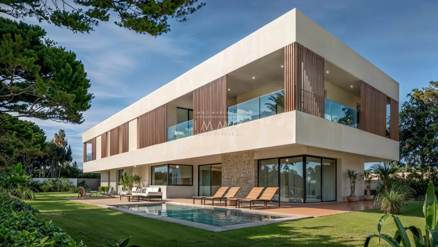 Contemporary villa under construction