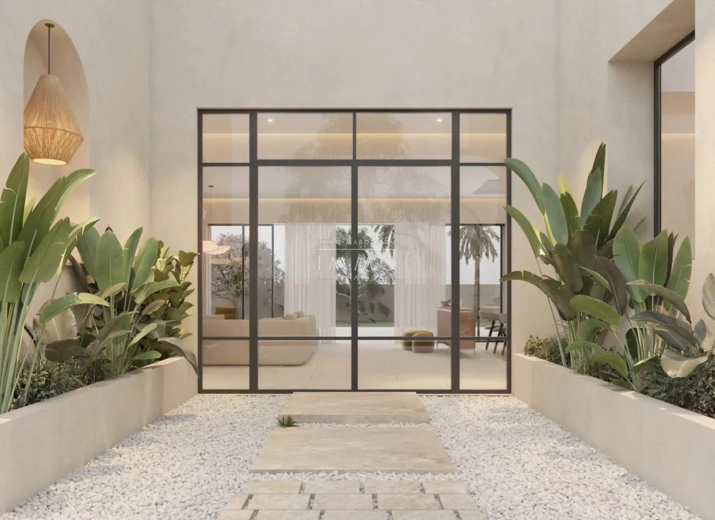 Single-story architect-designed villa on a 2400m² plot of land.