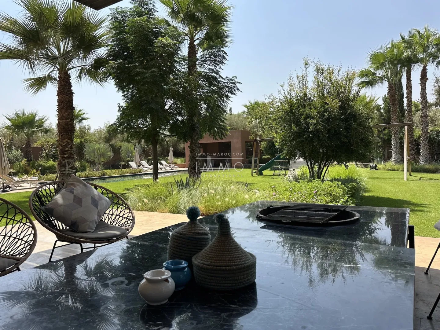 Luxury contemporary villa with infinity pool for sale on the ourika road in marrakech.